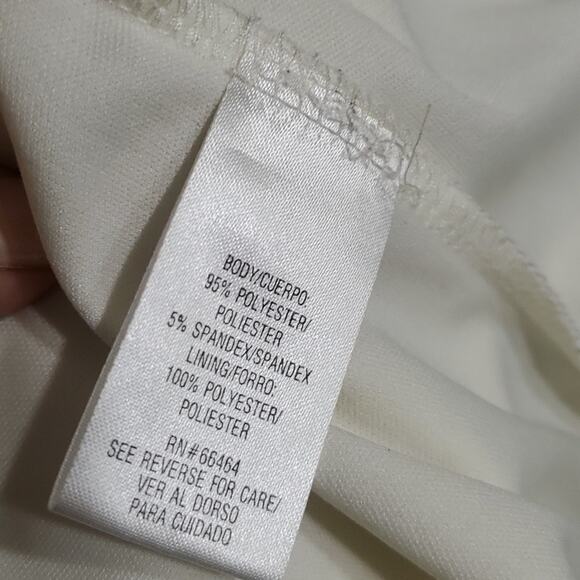 Studio One New York Cream & Black Striped Green Floral Print Midi Dress Medium - Picture 9 of 9